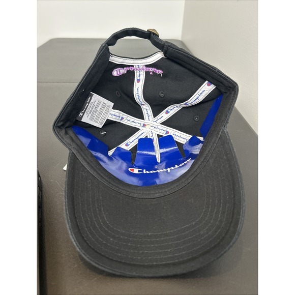 NEW - NWT Champion Pride Rainbow Colors Logo Back Strap Adjustable Black Cap - Picture 3 of 7